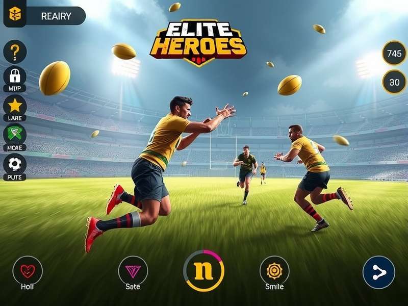 Elite Rugby Heroes player customization and progression interface